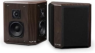 Fluance Elite High Definition 2-Way Bipolar Surround Speakers for Wide Dispersion Surround Sound in Home Theater Systems - Natural Walnut/Pair (SXBP2W)