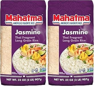 Mahatma Jasmine,2lb Bag of Rice,Thai,Indian,or Cambodian Fragrant Flavored Rice,Stovetop or Microwave (Pack of 2)