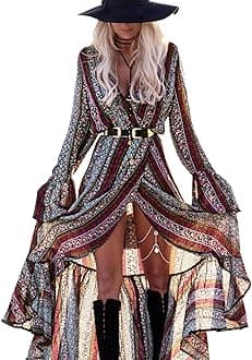 Womens Summer Long Sleeve Cardigan Sexy Maxi Dresses