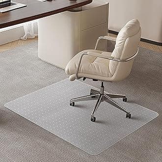 SHAREWIN Office Chair Mat for Carpeted Floors, 120x75 cm Heavy Duty Anti-Slip for Low/Medium Pile Carpet Protector Rug, Easy Clean