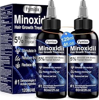 5% Minoxidil for Men and Women Hair Growth Oil, Monoxide Beard Hair Growth Serum Products, Hair Regrowth Treatment for Hair Loss, Thicker Fuller Hair (2 x 60ML)