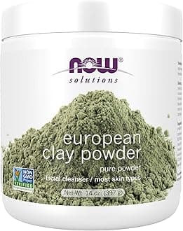 NOW Solutions, European Clay Powder, Pure Powder for a Detox Facial Cleansing Mask, 14-Ounce
