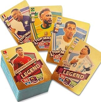 GJFJTC 55 English-Version Gold Football Star Cards - UEFA Champions League Collection for Children's Birthday