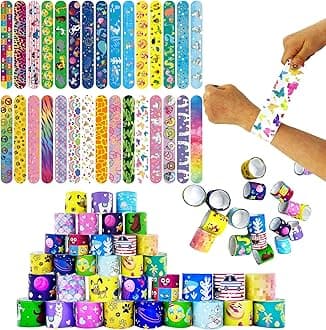 Slap Bracelets Wristband Slap Bands for Kids Party Bag Filler,30Pcs Colorful Pattern Snap Bracelet Bands Bulk for Kids Boys Girls Birthday Party Loot Bags Supplies Favors,Classroom Prizes Xmas Gifts