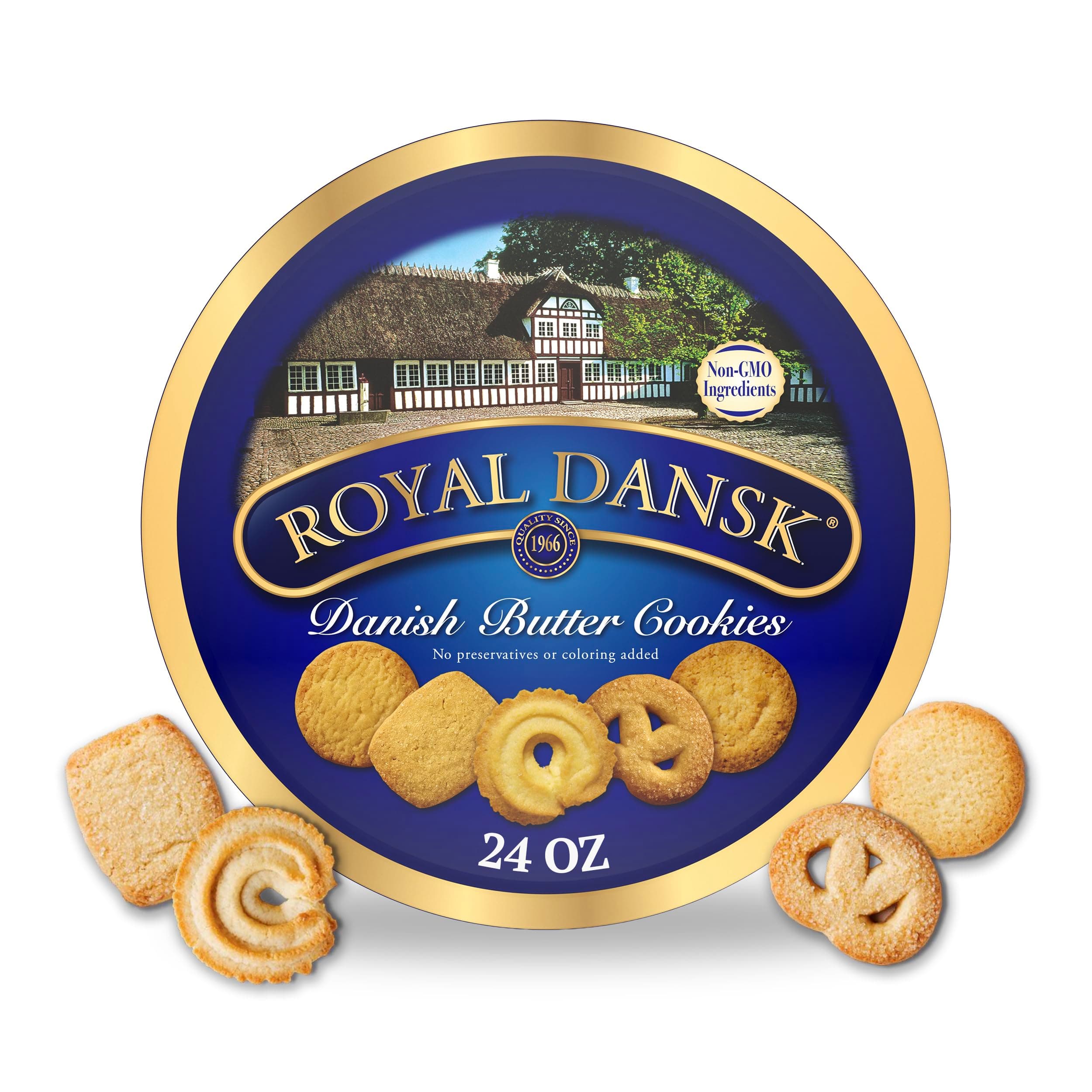 Danish Butter Cookies, Premium Assorted Cookies in a Gift Tin, Great for Sharing and Gifting, 24 oz