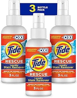 Laundry Stain Remover Spray with Oxi, Travel Stain Remover for Clothes, Carpet, Upholstery, Pet Bedding, Stain Treater Spray for Tough Stains from Wine, Coffee, Grease, 3 Oz (Pack of 3)