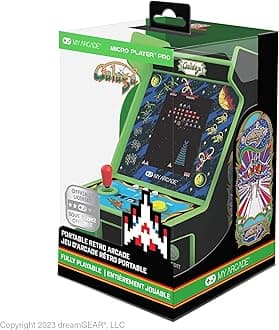 My Arcade Galaga Micro Player Pro: 2 Games in 1, Mini Arcade Machine, Fully Playable, 6.75 Inch Collectible, Color Display