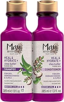 - Heal & Hydrate + Shea Butter Shampoo & Conditioner Bundle, Hair Care Set with Shea Butter & Aloe Vera for Dry, Damaged Waves & Curls, Silicone-Free, Two Pack, 2 x 13 fl. oz