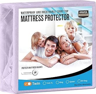 Utopia BeddingWaterproof Mattress Protector Twin Size, Premium Terry Mattress Cover 200 GSM, Breathable, Fitted Style with Stretchable Pockets (Lavender)