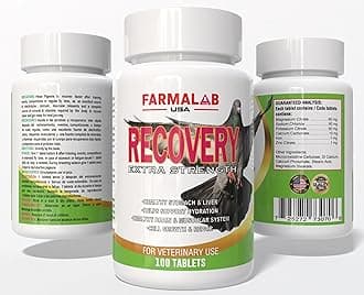 Farmalab Recovery Extra Strength Pigeon Supplement, 100 Tablets, Electrolytes & Vitamins for Training & Competition