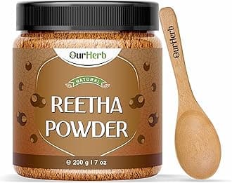 OurHerb Pure & Natural Reetha (Aritha, Soap Nut) Powder for Hair Care with Wo...