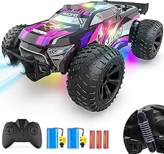 EpochAir 2.4GHz High Speed Hobby Off Road Remote Control Racing Car with 2 Rechargeable Batteries and LED Lights for 3 - 8 Year Old Kids