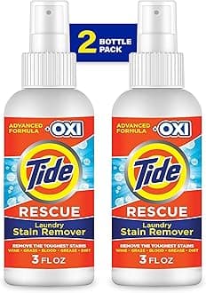 Laundry Stain Remover Spray with Oxi, Travel Stain Remover for Clothes, Carpet, Upholstery, Pet Bedding, Stain Treater Spray for Tough Stains from Wine, Coffee, Grease, 3 Oz (Pack of 2)