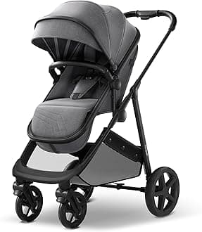 Mompush Wiz 2-in-1 Convertible Baby Stroller with Bassinet Mode - Foldable Infant Stroller to Explore More as a Family - Toddler Stroller with Reversible Stroller Seat