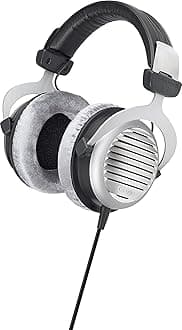 DT 990 Edition 250 Ohm, Open Back Over Ear Wired Headphones, Audiophile Grade, HiFi, Home Audio, Critical Listening. 9.8 Foot Cable. Silver with Comfortable, Soft, Grey Velour Earpads.