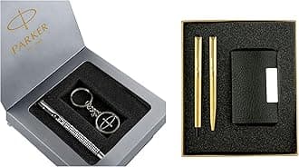 Parker Vector Gift Set Roller Ball Pen Round Key Chain & Parker Vector Gold Trim Roller Ball Pen 3 Count (Pack of 1)