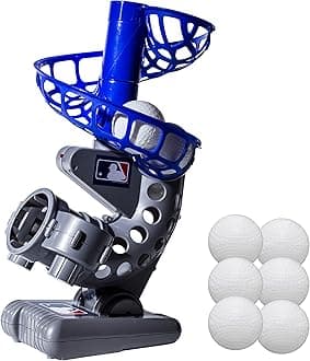 MLB Electronic Baseball Pitching Machine - Automatic Youth Pitching Machine with (6) Plastic Baseballs Included -Youth Baseball Pitcher