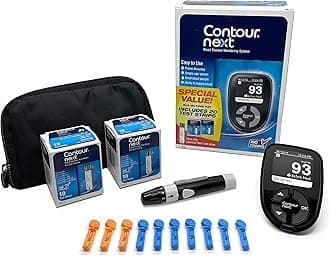 Ascensia CONTOUR NEXT Blood Glucose Monitoring System – All-in-One Kit for Diabetes with Glucose Monitor and 20 Test Strips For Blood Sugar & Glucose Testing