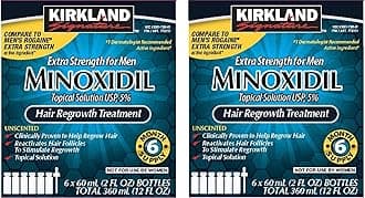 Kirkland Minoxidil 5 percentage Extra Strength Hair Loss Regrowth Treatment Men, 2 Pack (6 Months Supply)