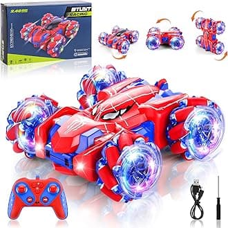 - Spider Remote Control Car, 2.4Ghz RC Cars with Headlight Double Sided Off-Road 360° Rotating Rechargeable 4WD RC Stunt Car Indoor Outdoor Spider Toys for Boys 4-6 5-7 8-13
