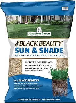 (12007) Black Beauty Sun & Shade Grass Seed - Cool Season Lawn Seed, 50 lb