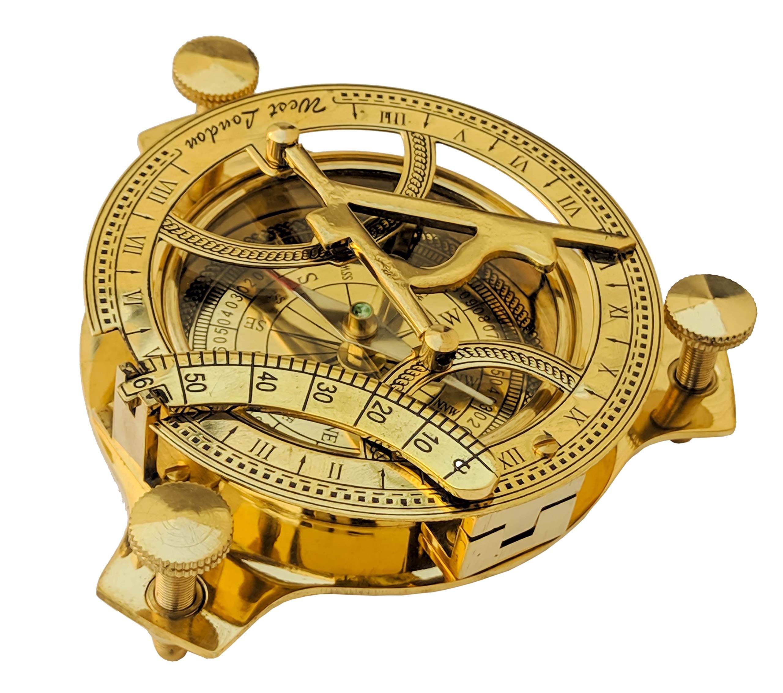 RedSkyTrader Sundial Compass Solid Brass Sun Dial