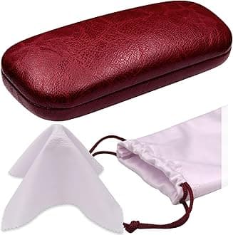 Women's Hard Eyeglass Case | Protective Hard Shell Glasses Case with Pouch and Cloth