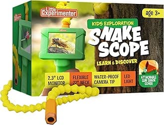 Borescope Snake Scope Camera with Light for Kids, Rechargeable Outdoor Educational STEM Toys, Gifts for 5 Year Old Boy, Nature Activities, Best Gift for Boys, Girls Ages 4 5 6 7 8 9 10 11 Years Old