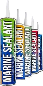 Marine Sealant and Adhesive, Waterproof Marine Grade Caulk, High Temp Water Sealant for Boat, Auto, RV, Without Silicone - 1 Tube, Gray, 10 oz