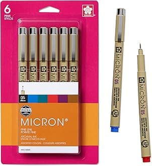 SAKURA 30065 6-Piece Pigma Micron 05 Ink Pen Set,Blue