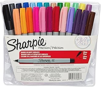 Sharpie Permanent Markers, Ultra Fine Point, Assorted Colors, 24-Count