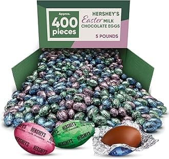 Milk Chocolate Eggs Easter Pastel Colors - 5 Pounds approx 400 pieces - Individually Wrapped Milk Chocolates in Blue, Pink & Green Pastel Color Foil