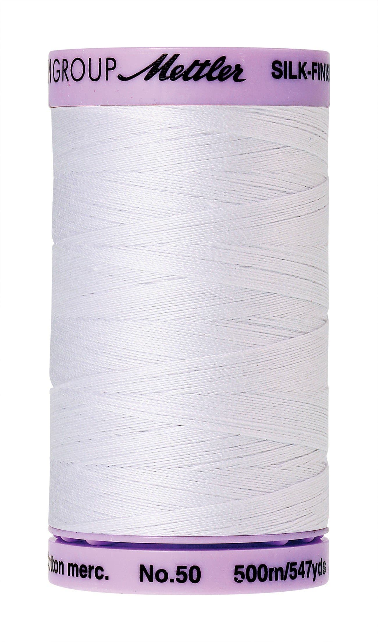 Silk-Finish Solid Cotton Thread, 547 yd/500m, White