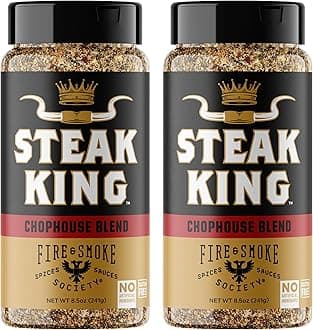 Fire & Smoke Society Steak King Steak Seasoning | BBQ Rubs for Smoking and Grilling Meat | Filet Mignon, Ribeye, Beef, Lamb and Burgers | BBQ Rubs and Spices | Large (2-Pack)