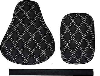 KOHLI BULLET ACCESSORIES Seat Cover Black Diamond Cut Design +Back Rest Foam Compatible with RE Classic 350 Year 2012 to 2020