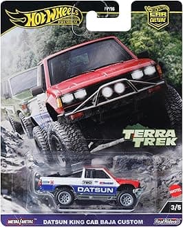 Hot Wheels Premium Car Culture Collectible Toy Car, 1:64 Scale Die-Cast Datsun King Cab Baja Custom, Terra Trek Vehicle with Real Riders Tires