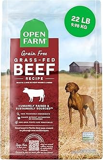 Grain-Free Dry Dog Food, Complete & Balanced Kibble, Sustainably & Ethically Sourced Ingredients, Non-GMO Veggies & Superfoods to Support Overall Health, Grass-Fed Beef Recipe, 22lb Bag