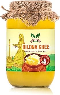 Bilona ghee 100% Fresh Pure Desi Kankrej Organic Non-GMO Cow Ghee-Made Using Traditional Bilona Method - Glass jar pack (Pack of 1)