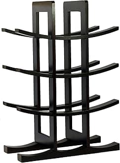 WR1132 12-Bottle Bamboo Wine Rack, Dark Espresso