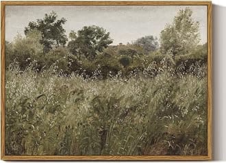 InSimSea Framed Canvas Wall Art Decor, Vintage Natue Landscape Art, Country Wilderness Painting Picture, Retro Decor for Bedroom Living Room, Office, Bathroom, Hallway, Room,12"x16"