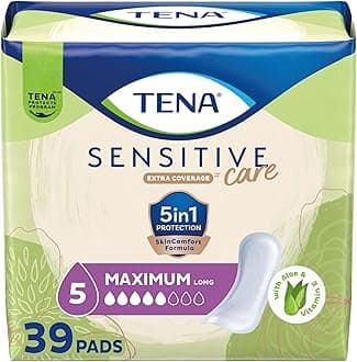 TENA Intimates Maximum Absorbency Incontinence/Bladder Control Pad, Long Length, 39 Count (Packaging May Vary)