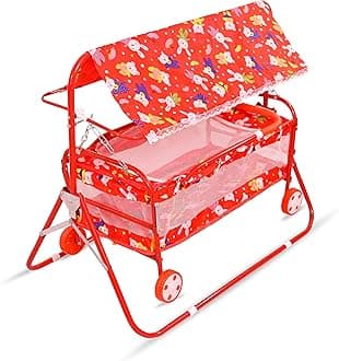 AVANI METROBUZZ Baby Cradle with Swing and Mosquito Net, Four Wheels for 0-13 Months Baby Boys and Baby Girls