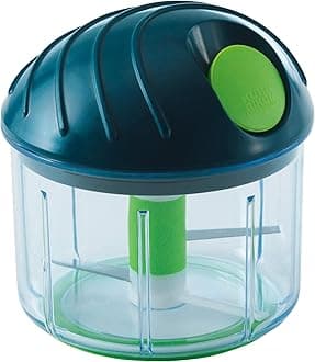 Kuhn Rikon Chop Chop, 3 Cup Food Chopper with Lid, Dark Blue