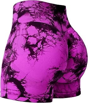 YEOREO Women Workout Scrunch Shorts Seamless V Cross Waist Shorts Wendy High Waisted Contour Gym Yoga Biker Shorts