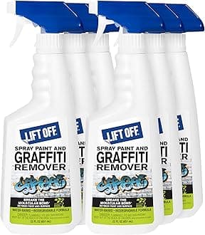 41101-6PK Spray Paint and Graffiti Remover – Removes Spray Paint, Acrylic, and Enamel – Safe for Wood, Metal, Concrete, Plastic – Water-Based Formula – 22 Fl Oz (Pack of 6)