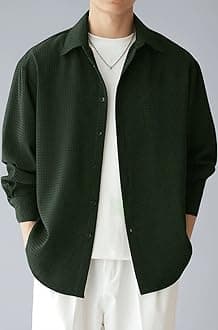 Leriya Fashion Men's Formal Button Down Shirt – Slim Fit Shirt's for Men | Textured Long Sleeve Polycotton| Business & Meeting Ready (Available in Plus Size)