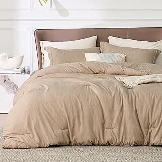 Bedsure King Size Comforter Set - Light Taupe King Comforter Set, Soft Bedding for All Seasons, Cationic Dyed Bedding Set, 3 Pieces, 1 Comforter (104"x90") and 2 Pillow Shams (20"x36"+2")