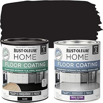 Rust-Oleum 367605 Home Interior Floor Coating Kit, Semi-Gloss Black