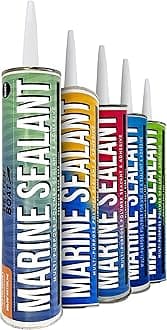 Marine Sealant and Adhesive, Waterproof Marine Grade Caulk, High Temp Water Sealant for Boat, Auto, RV, Without Silicone - 1 Tube, Black, 10 oz