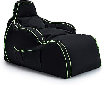 Game Over Video Gaming Bean Bag Lounger Chair | Indoor Living Room | Side Pockets for Controllers | Headset Holder | Ergonomic Design for Relaxed Gamer (Fel Magic)